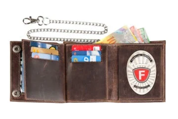 Leather wallet "Biker" Volunteer Fire Brigade, engraving