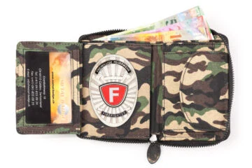 Leather wallet "Economy" Volunteer Fire Brigade, engraving