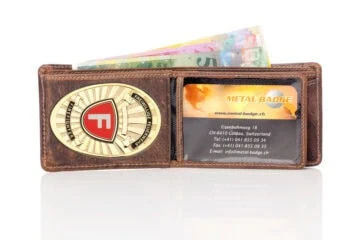 Leather wallet "Liberty" Volunteer Fire Brigade, engraving