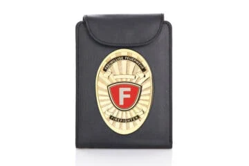 Leather wallet "Outstanding" Volunteer Fire Brigade, engraving