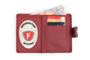 Leather wallet "Passion" Volunteer Fire Brigade, engraving