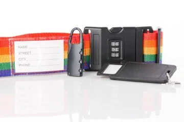 Luggage belt with combination lock