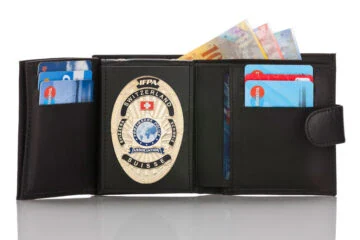 Leather wallet "Qualified - two in one" IFPA Foreigner Police Switzerland