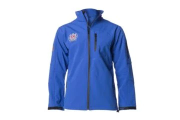 Softshell blue functional jacket with IPA Logo