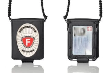 Leather case "Maverick M1" Volunteer Fire Brigade, engraving