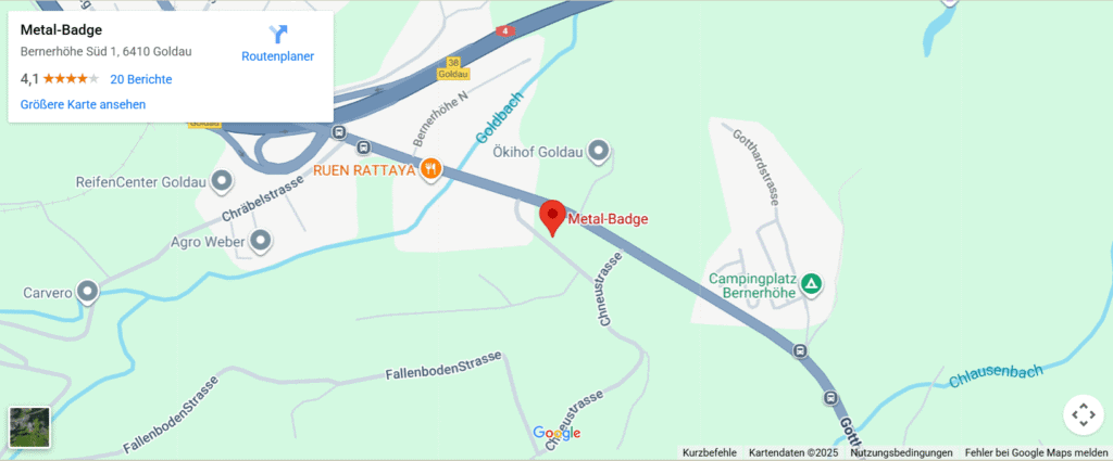 Metal-Badge Karte
