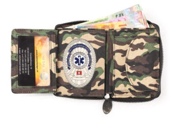 Leather wallet "Economy" Paramedic Switzerland, engraving