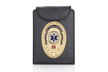 Leather wallet "Outstanding" Paramedic Switzerland, engraving