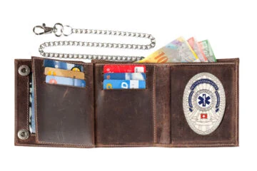 Leather wallet "Biker" Paramedic Switzerland, engraving