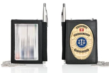Leather wallet "Secure" private investigator Switzerland, engraving