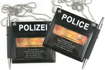 POLICE / POLIZEI case, double-sided, white with pen holder