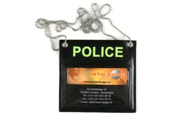 "POLICE" wallet, one-sided, bright green