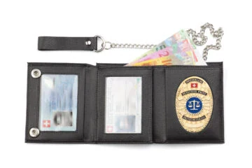 Leather wallet "Casual" private investigator Switzerland, engraving