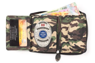 Leather wallet "Economy" private investigator Switzerland, engraving