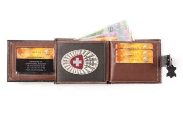 Leather wallet "Diplomat" Switzerland Fan Badge