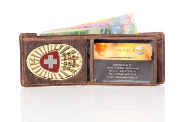 Leather wallet "Liberty" Switzerland Fan Badge