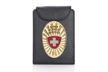 Leather wallet "Outstanding" Switzerland Fan Badge
