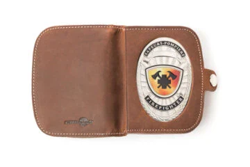 Leather case “Traveler” Coin thrower Firefighter, engraving