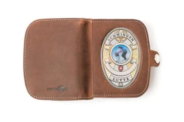 Leather case "Traveler" Coin thrower Wrestler Switzerland