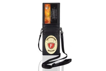 "Vanguard" leather pouch Volunteer Fire Brigade, engraving