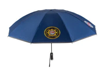 Fully automatic umbrella with an LED light and printed IPA logos