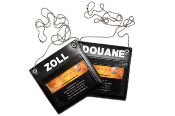 Customs wallet, double-sided, white
